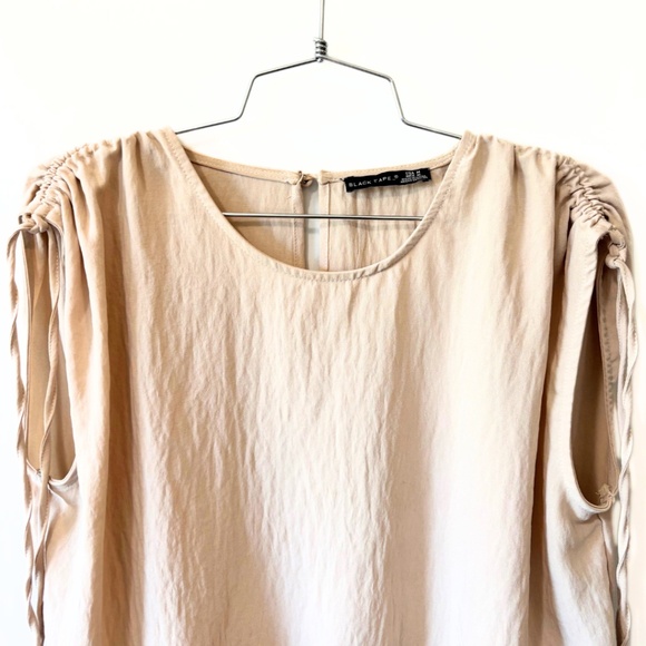 Black Tape by Dex Elastic Waist Light Beige Top Size M - Picture 6 of 11